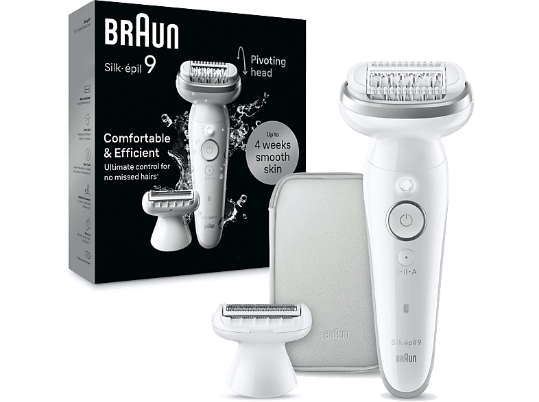 BRAUN SE 9041 Silk-Épil 9 Islak ve Kuru Kalıcı Pürüzsüz Cilt Epilasyon Cihazı Gümüş