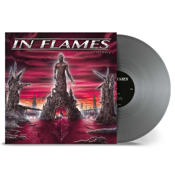 Albumcover von In Flames, mit gotischem Artwork und grauer Vinylplatte.