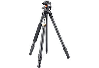 K&F Concept A254C4+BH-35L karbon állvány + monopod, fekete-narancs