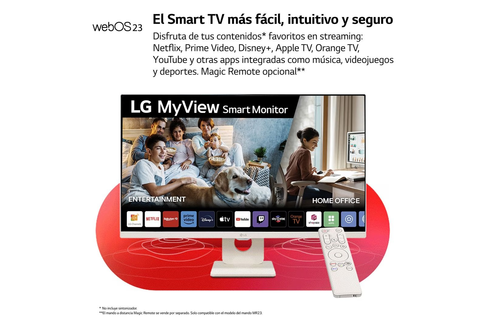 Una pantalla de TV que muestra el menú principal con TV en vivo y aplicaciones.
