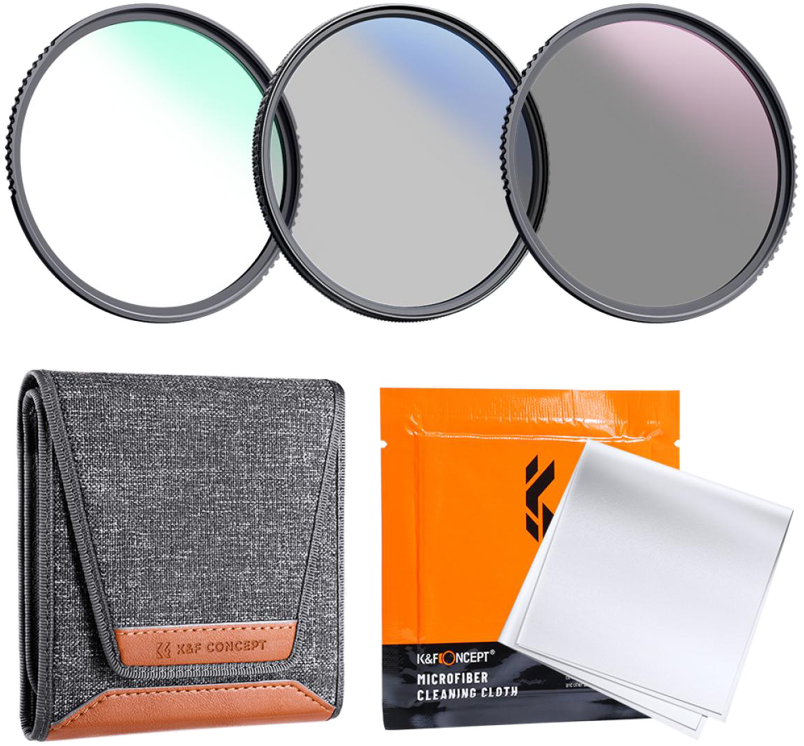 K&F Concept Professzionális szűrő szett + szűrőtartó tok (UV+CPL+ND4) 52mm