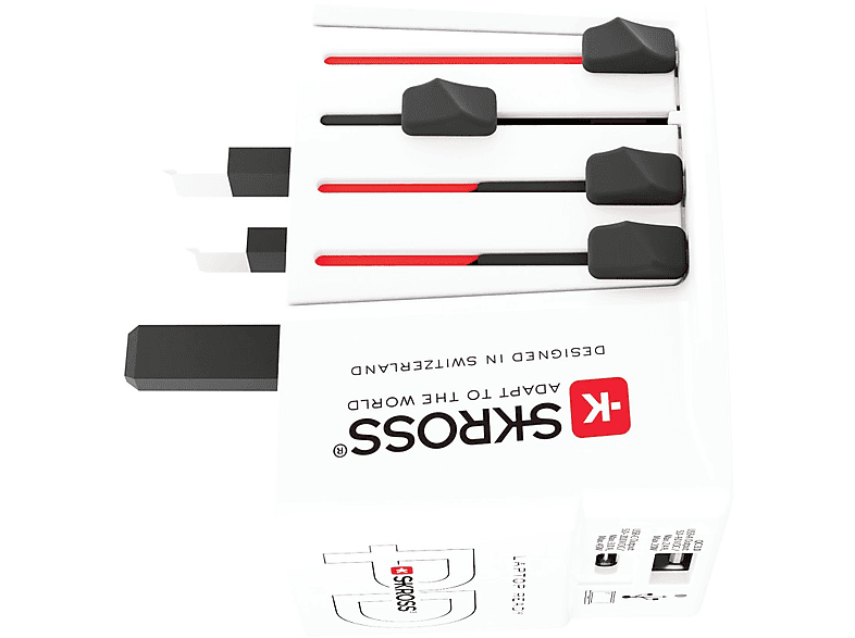 SKROSS MUV USB AC45PD Reiseadapter mit USB-C Kabel, Weiß — Foto 2 von 2