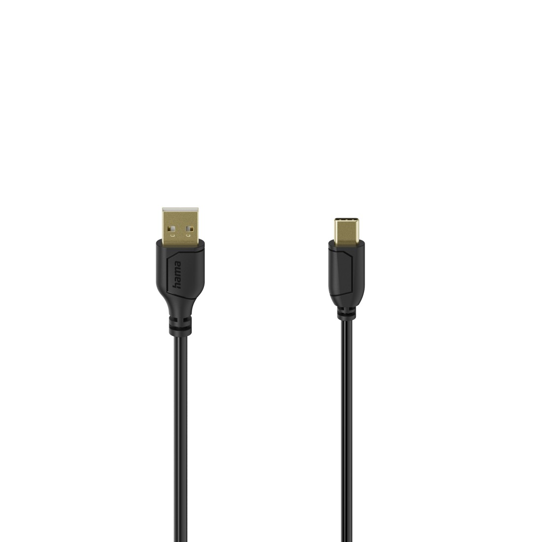 Zwei Ladekabel, ein USB-A-zu-USB-C-Kabel. Ein Ende ist USB-A, das andere USB-C.