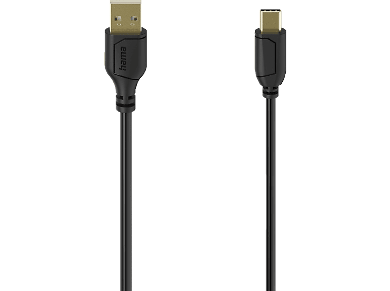 Thumbnail - HAMA USB-A auf USB-C-Kabel "Flexi-Slim", USB 2.0, 480 Mbit/s, 0,75 m, USB-Kabel, Schwarz