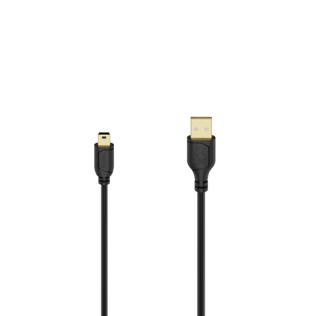 Zwei schwarze USB-Kabel, eines Micro und eines Standard, auf weißem Hintergrund.