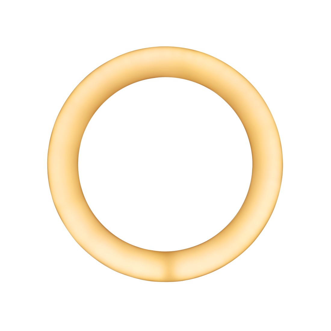 Ein goldgelber Ring auf weißem Hintergrund.