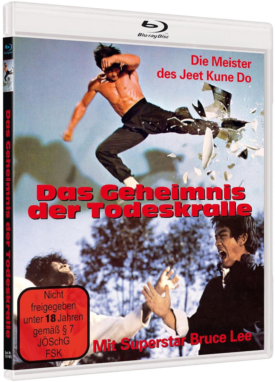 Eine Blu-ray-Disc-Hülle mit einer Filmszene mit Bruce Lee.