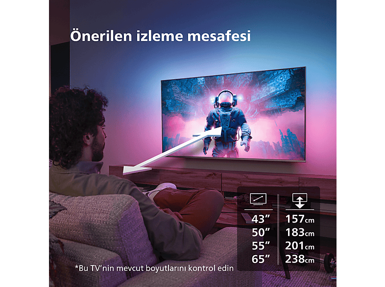 PHILIPS The One 65PUS8909/62 65 inç 164 Ekran Smart 4K UHD Dolby Vision Dolby Atmos Titan OS Ambilight LED TV_10