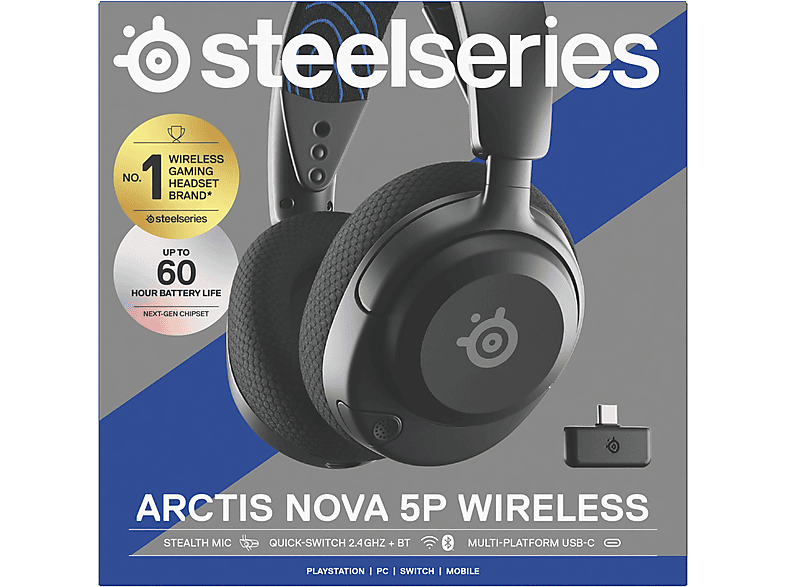 STEELSERIES Arctis Nova 5P - PlayStation 5 & PC, Over-ear Gaming Headset Bluetooth Schwarz