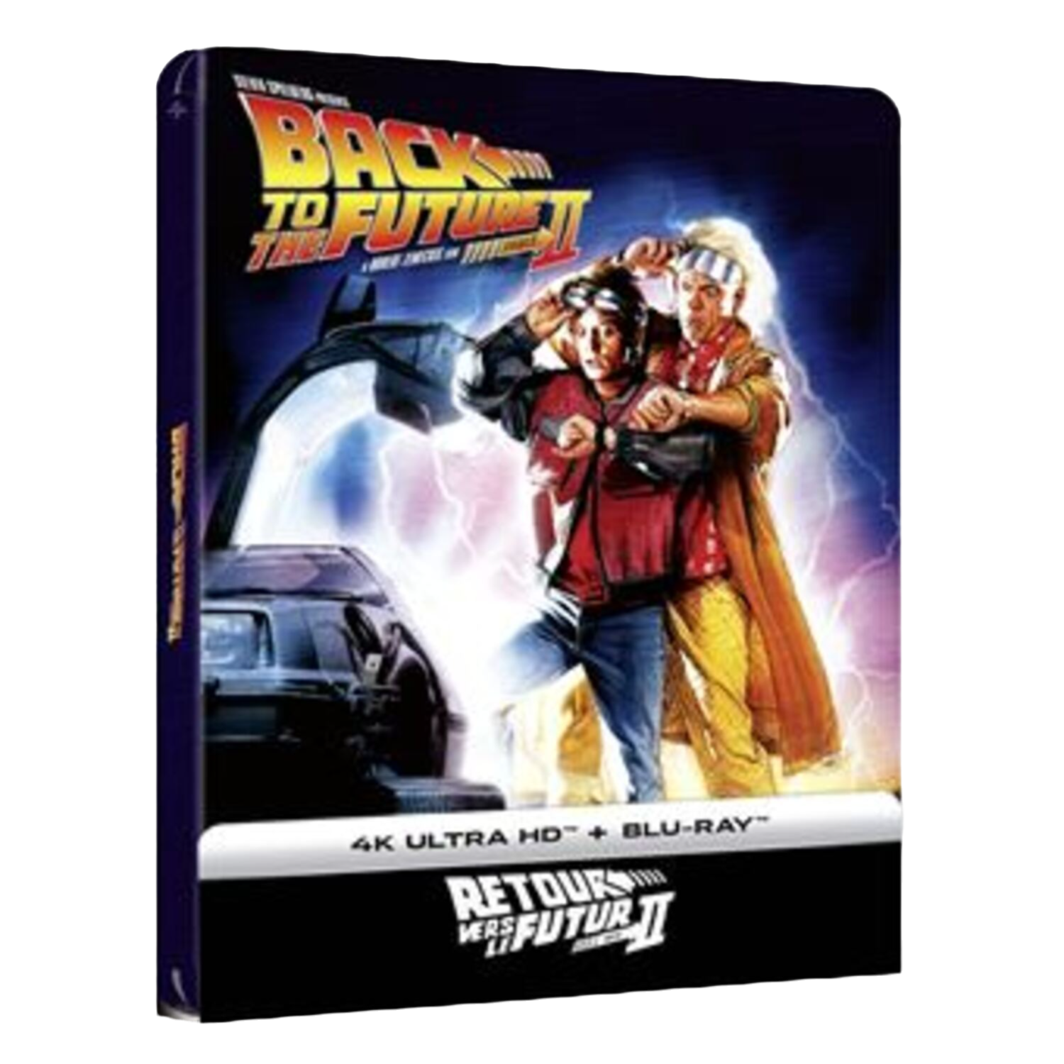 'Back to the Future II' Blu-ray-hoes met filmposter en tekst.