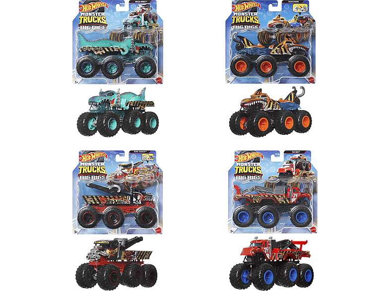 HOT WHEELS HWN86 Hot Wheels Monster Trucks Big Rigs Sortiment 4fach Spielzeugauto SATURN