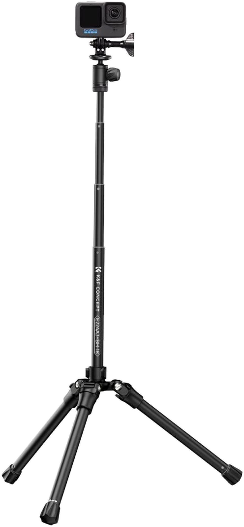 K&F Concept E224A3+BH-18 állvány, 170cm magasság, 4kg teherbírás, selfi bot, bluetooth kioldó