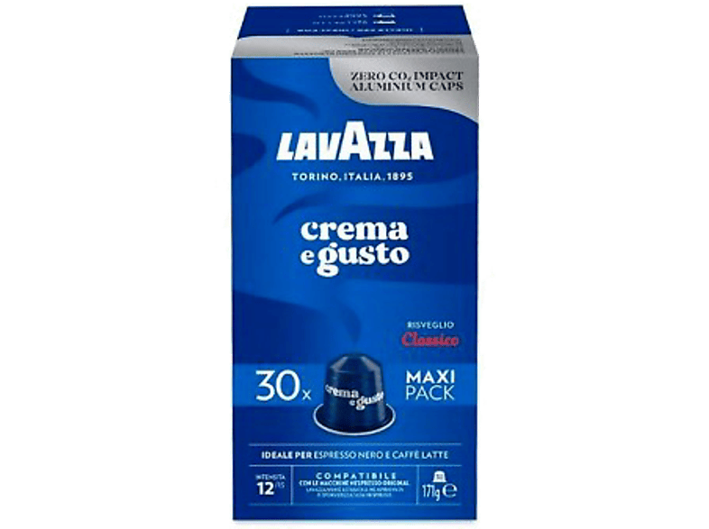 Lavazza Cápsulas Monodosis - Crema E Gusto, Robusta Y Arábica, Tueste Natural, Compatible Con Nespresso, 30 Cápsulas