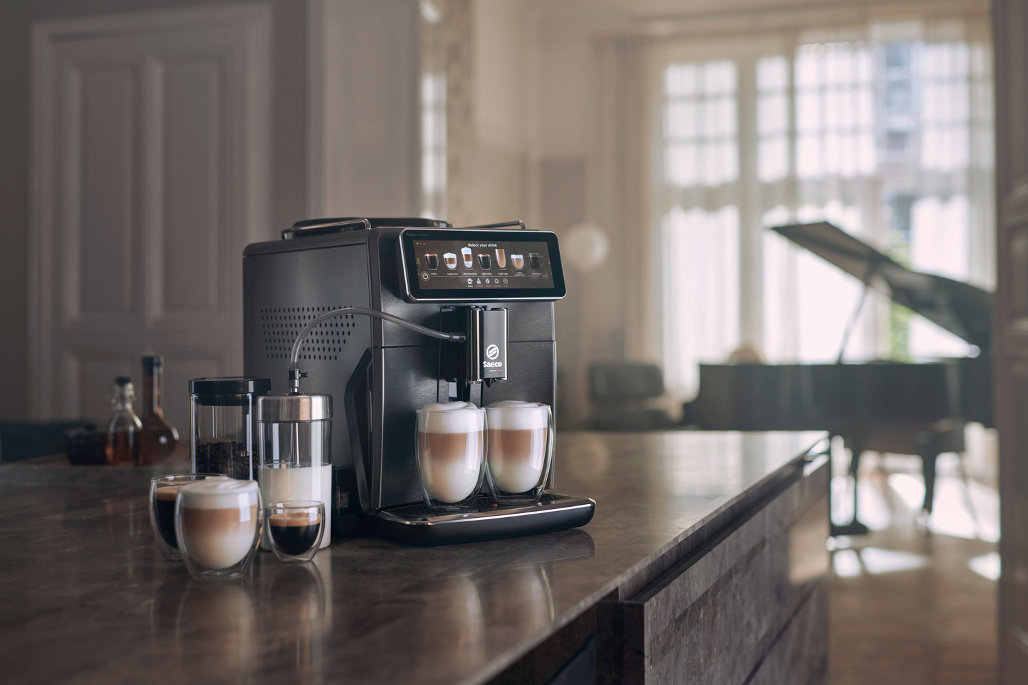 SAECO SM8785/00 Xelsis Kaffeevollautomat (Edelstahl, aus Keramik, 15 bar, Milchschlauch)