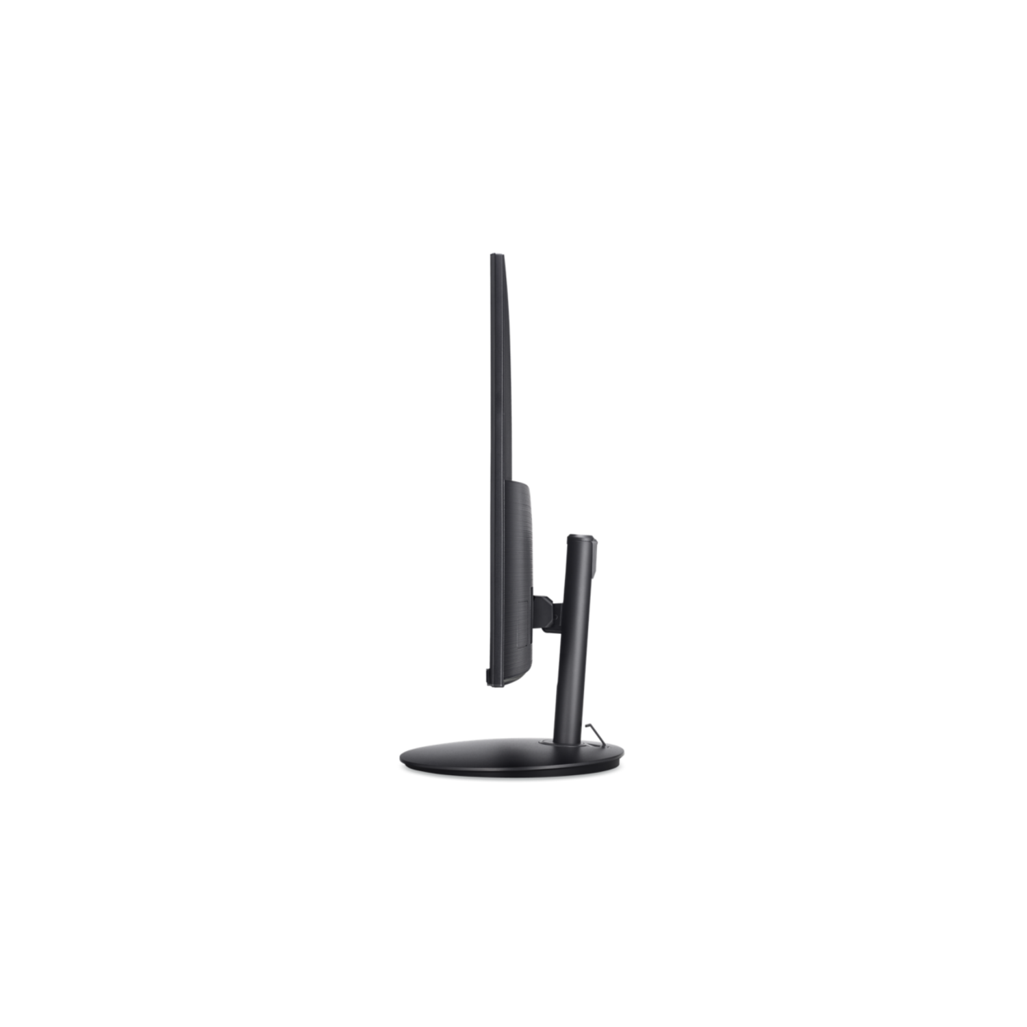 A black computer monitor, viewed from the side.