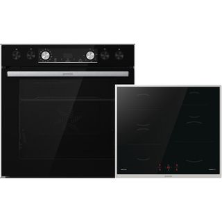 GORENJE BLACK SET 5 INDUCTION (BCIX6737E05BG+GI6400BXDE), Einbauherdset (Induktionskochfeld, A, 77 l)