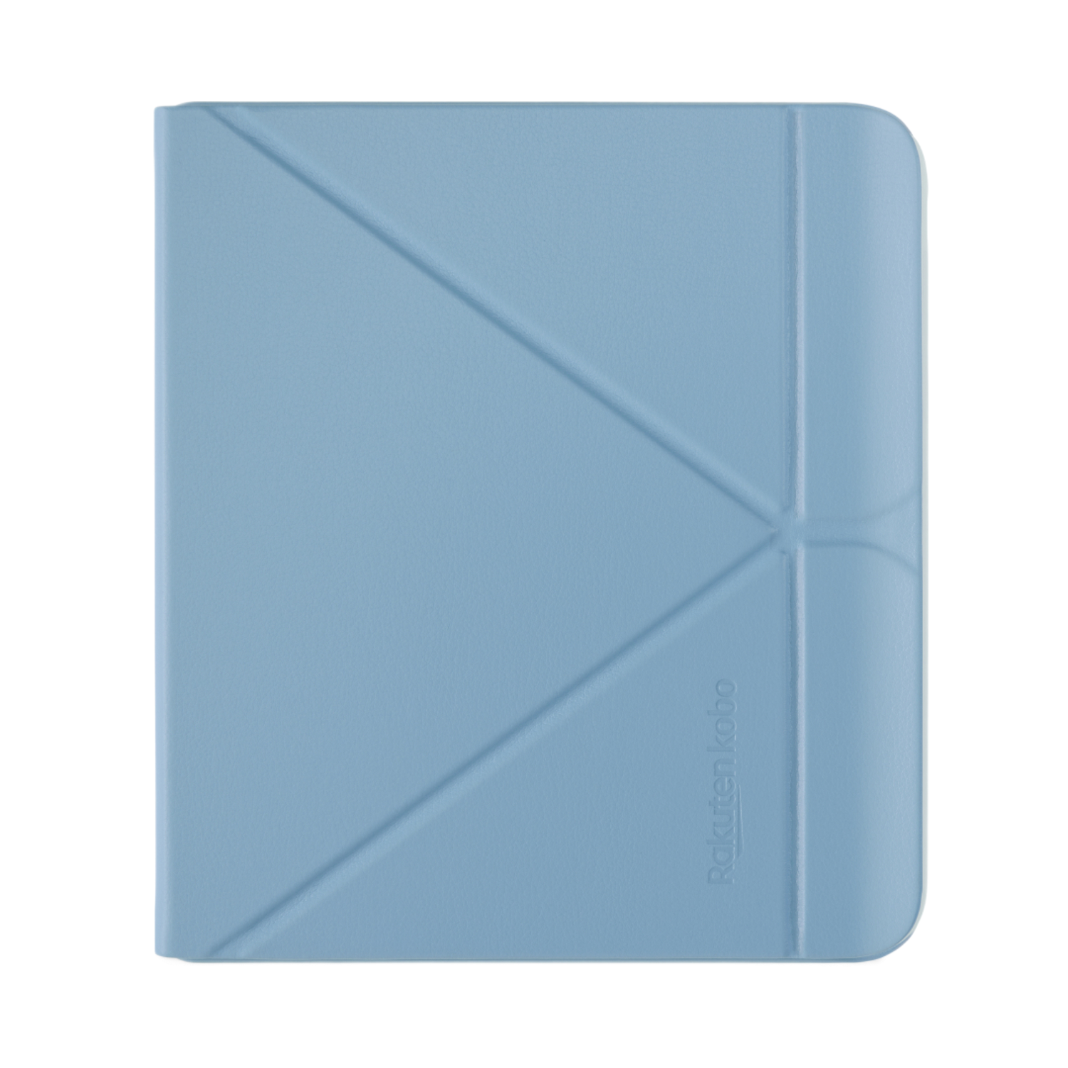 Étui Rakuten Kobo bleu clair avec design angulaire et logo Rakuten Kobo.