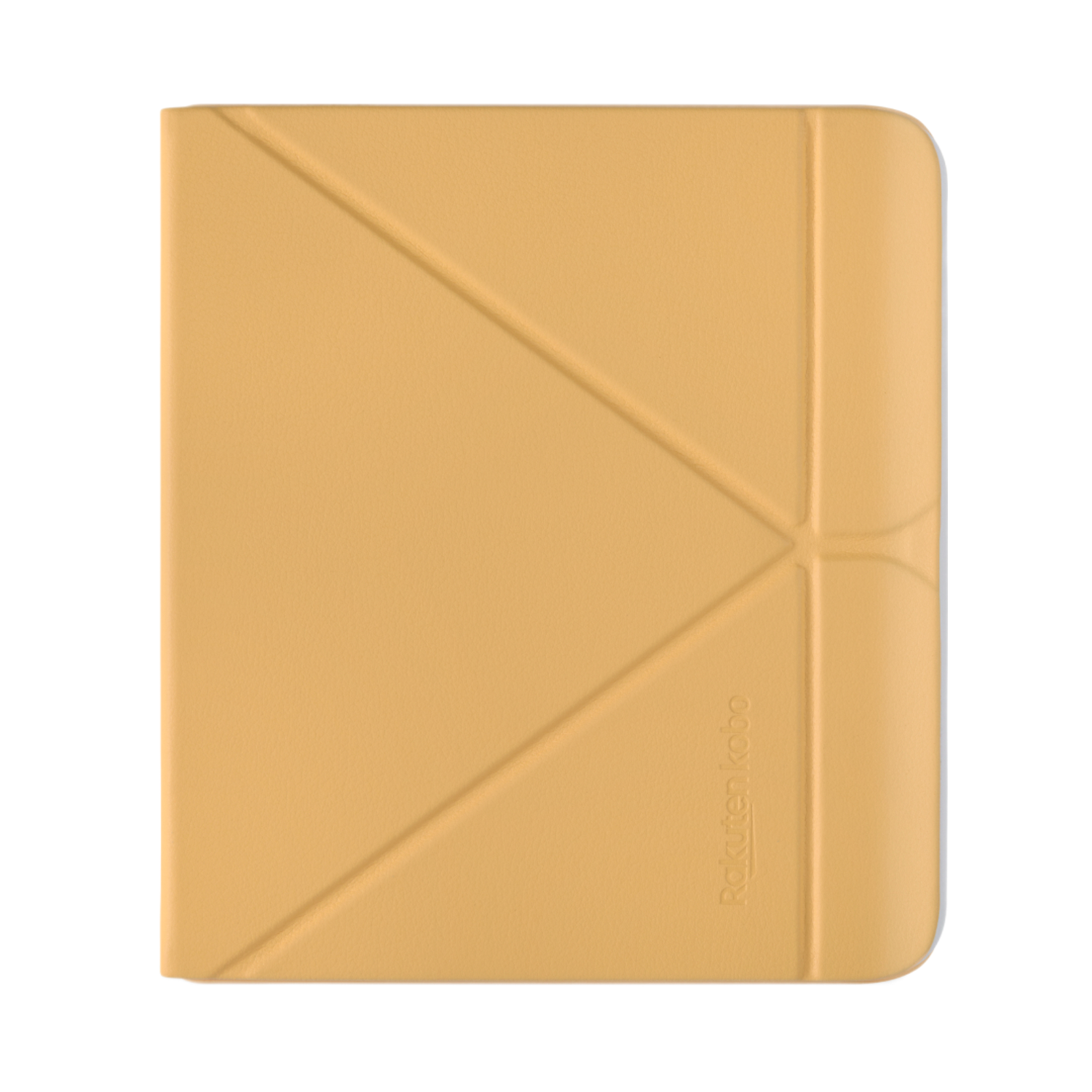Un étui de tablette beige avec un design géométrique et le logo Rakuten Kobo.