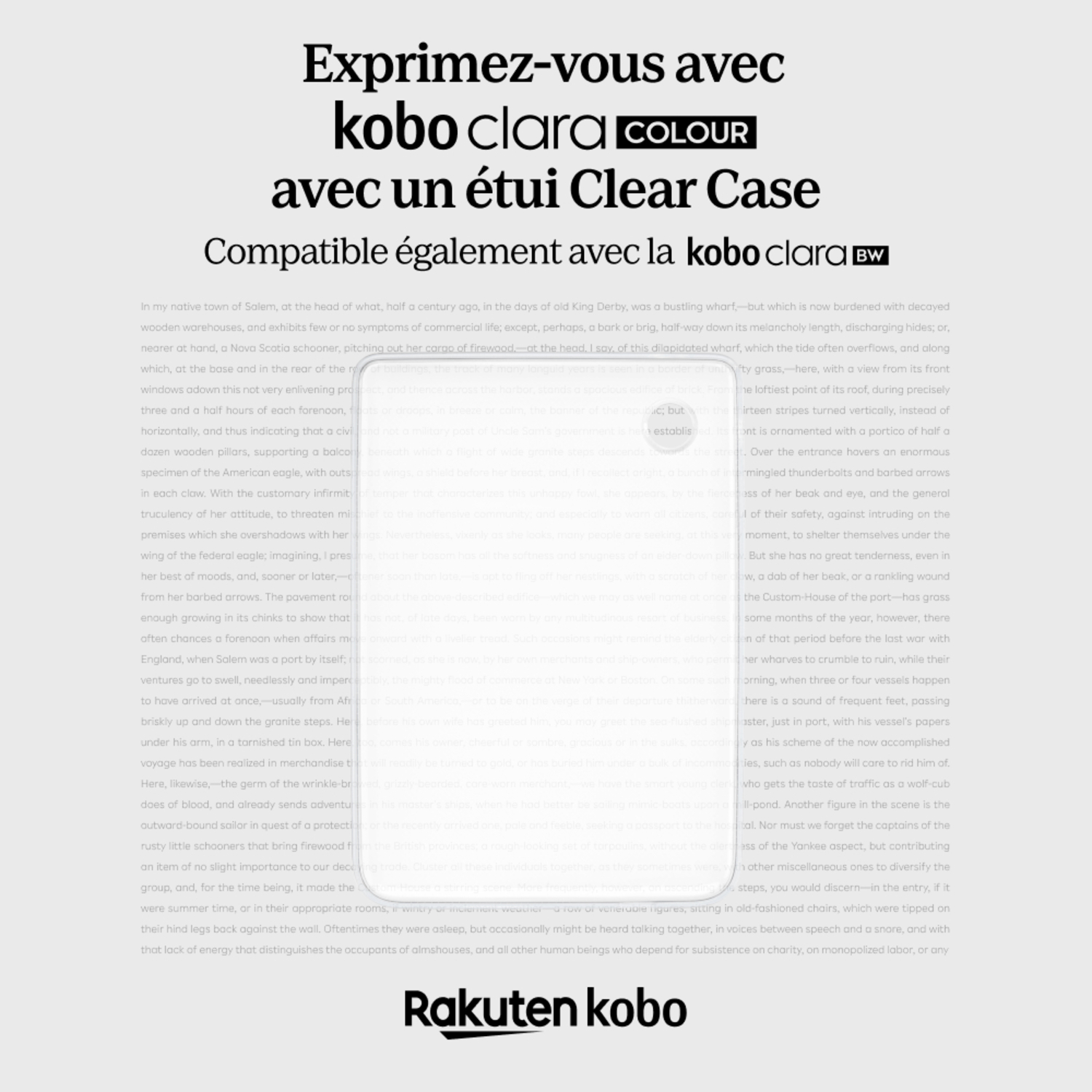 Texte sur fond blanc, logo Rakuten et un document imprimé avec du texte.