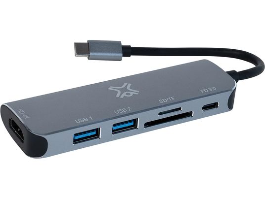 XTREMEMAC XWH-HUB6-13 6 Ports USB-C Hub, Argent