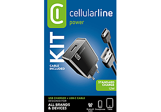 CELLULARLINE 10W Şarj Kiti Adaptör + Type-C Kablo Siyah_2