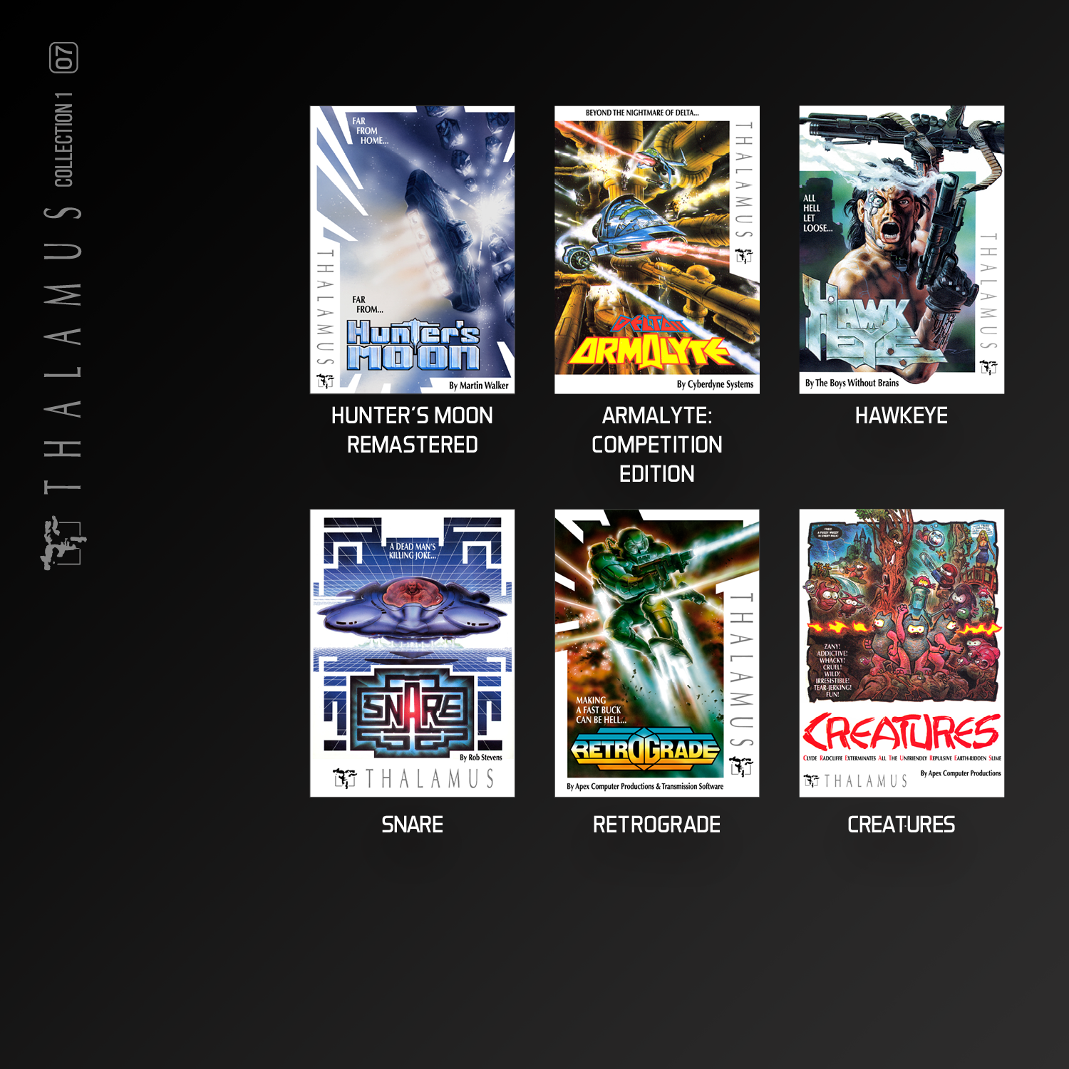 Comic-Cover für Retro-Videospiele. Mehrere Cover werden mit verschiedenen Titeln und Grafiken gezeigt.