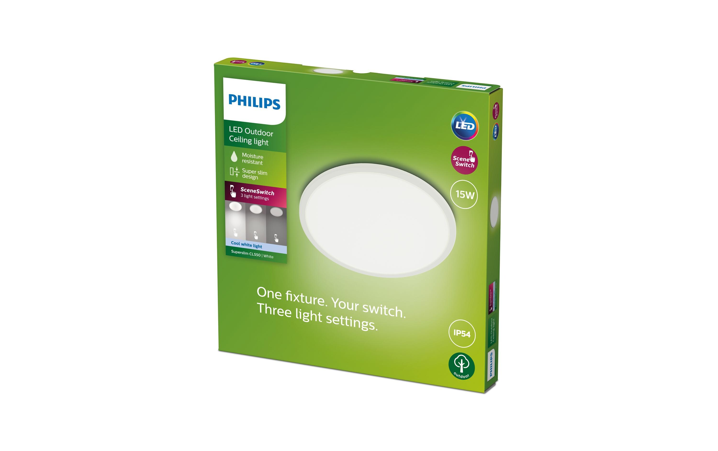 Philips Deckenleuchte LED SceneSwitch CL550 IP54 1500 lm 4000K