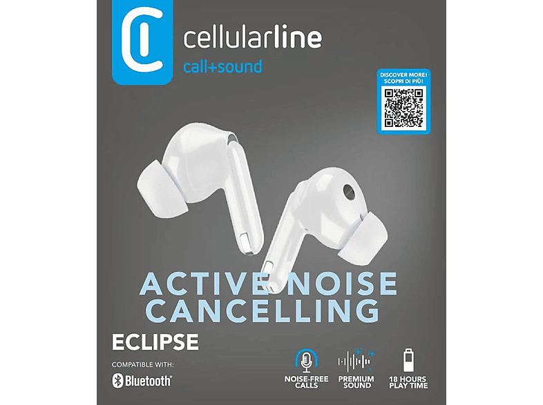 CELLULARLINE Eclipse ANC +ENC Özellikli TWS Bluetooth Kulak İçi Kulaklik Beyaz_3