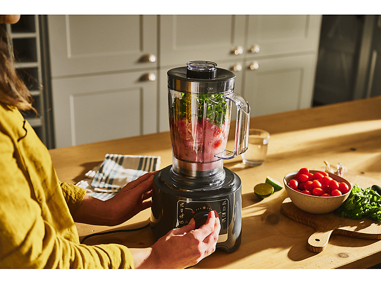 Kenwood FDP301WH MultiPro Compact Food Processor, keukenmachine 2,1 l met 2 omkeerbare schijven en kneedmessen, uitgerust met mixer 1,2 l, vermogen 800 watt, 2 snelheden puls, wit