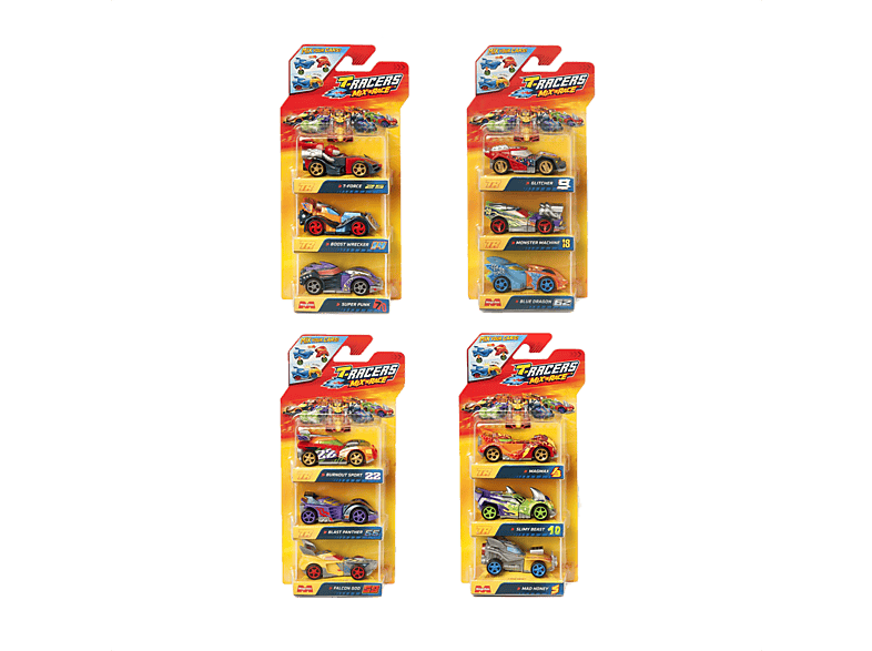Figura | Magicbox T-Racers Mix´N Race Pack 3 Blíster, Plástico, Aleatorio