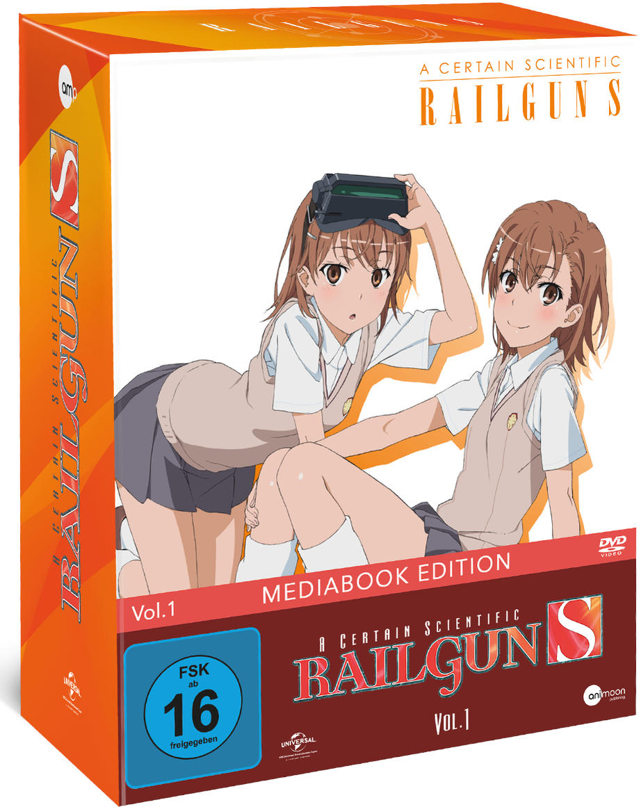 Eine DVD-Box von 'A Certain Scientific Railgun S' mit Anime-Charakteren und Text.