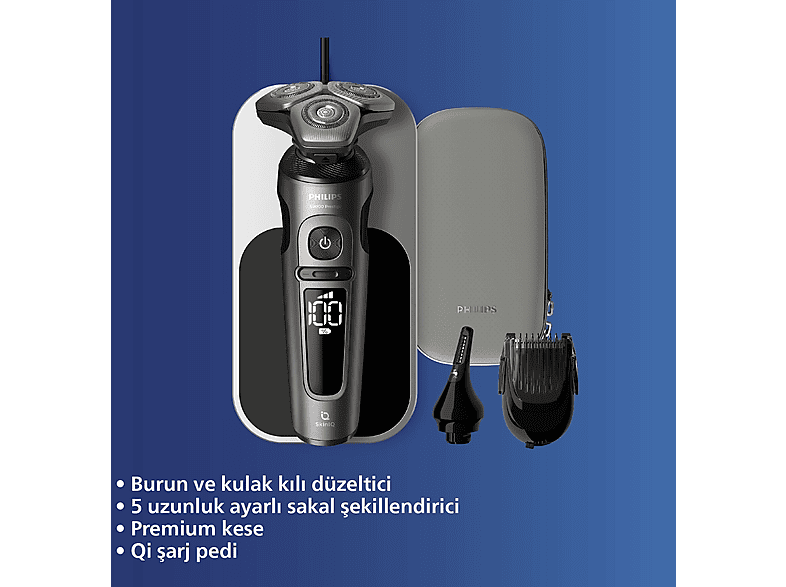 PHILIPS 9000 Prestige Serisi Tıraş Makinesi SP9872/22,Sinekkaydı Tıraş,Skin IQ Teknolojisi,Islak ve Kuru Kullanım,Hassas Düzeltic_15