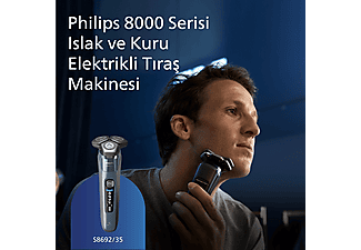 PHILIPS 8000 Serisi  Tıraş Makinesi S8692/35,Sinekkaydı Tıraş,Skin IQ Teknolojisi,Islak ve Kuru Kullanım,Hassas Düzeltici_1