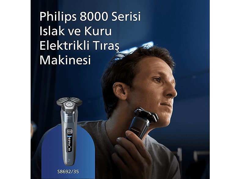 PHILIPS 8000 Serisi  Tıraş Makinesi S8692/35,Sinekkaydı Tıraş,Skin IQ Teknolojisi,Islak ve Kuru Kullanım,Hassas Düzeltici_1