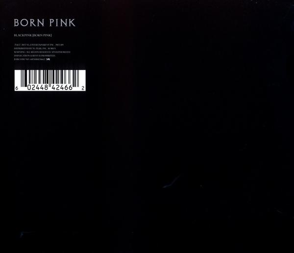 Ein schwarzes Albumcover mit Barcode und schwarzem Text oben.