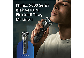 PHILIPS 5000 Serisi Tıraş Makinesi S5887/10,Sinekkaydı Tıraş,Skin IQ Teknolojisi,Islak ve Kuru Kullanım,Hassas Düzeltici_1