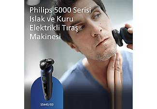 PHILIPS 5000 Serisi  Tıraş Makinesi S5445/03,Sinekkaydı Tıraş,Islak ve Kuru Kullanım_1