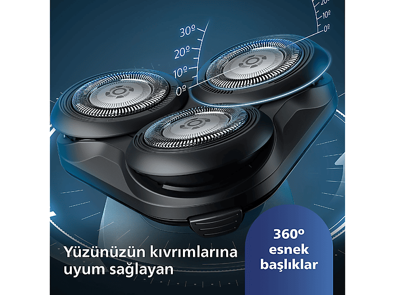 PHILIPS 5000 Serisi  Tıraş Makinesi S5445/03,Sinekkaydı Tıraş,Islak ve Kuru Kullanım_2