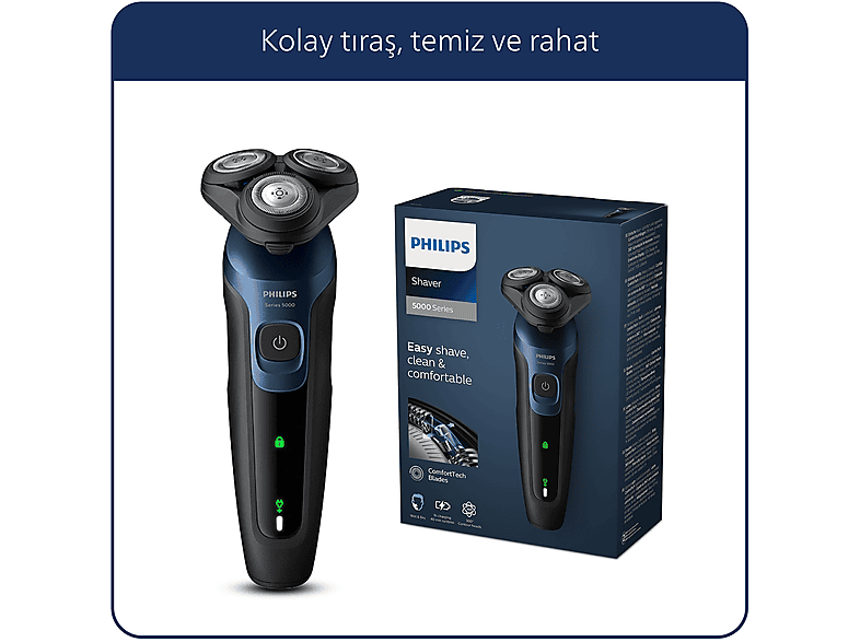 PHILIPS 5000 Serisi  Tıraş Makinesi S5445/03,Sinekkaydı Tıraş,Islak ve Kuru Kullanım_0