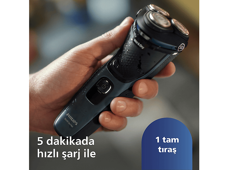 PHILIPS 3000 Serisi  Tıraş Makinesi S3144/00,Sinekkaydı Tıraş,Islak ve Kuru Kullanım,Hassas Düzeltici_9