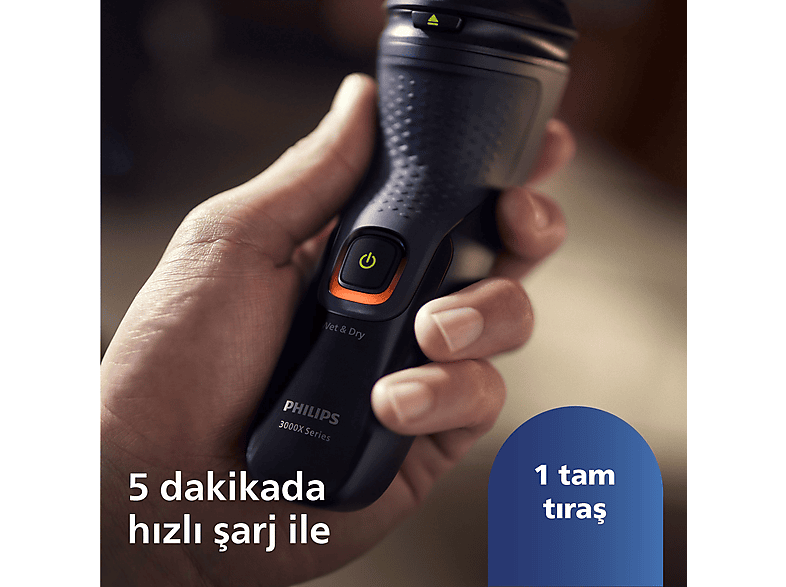 PHILIPS 3000X Serisi  Tıraş Makinesi X3021/00,Sinekkaydı Tıraş,Islak ve Kuru Kullanım,Hassas Düzeltici_9