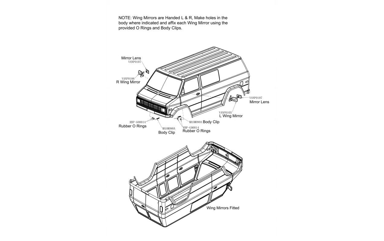 HOBBYTECH Hobbytech Carrosserie SCA-1E Praire Wolf Van, 324 mm, Non Peint, 1:10 Pièces de carrosserie, Noir