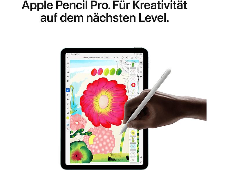 APPLE iPad Air Wi-Fi (2024), 6. Generation, Tablet, 1 TB, 11 Zoll, Polarstern