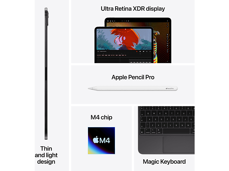 APPLE iPad Pro (2024) | 13 inch - 256 GB - Spacegrijs - Wifi kopen