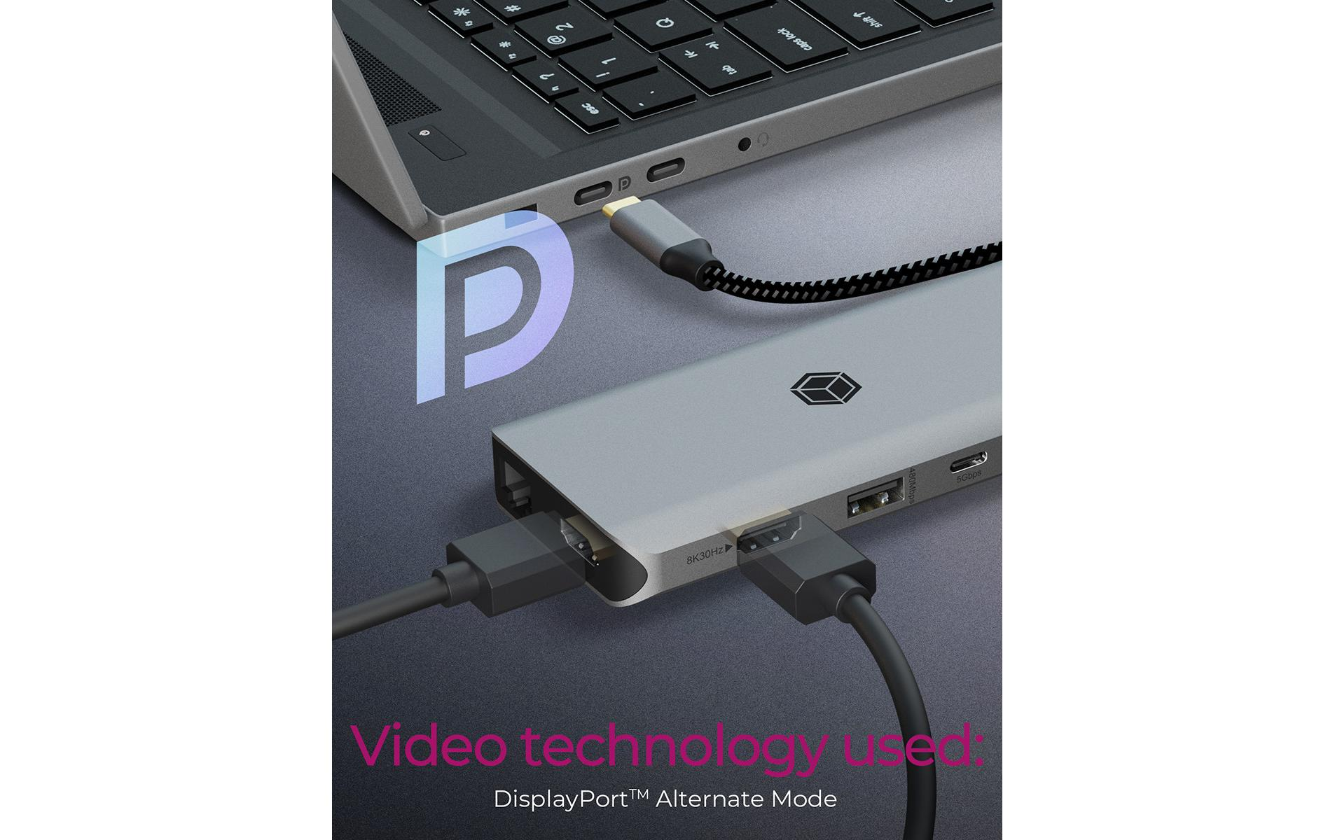 RAIDSONIC ICY BOX Dockingstation 12-en-1 USB Type-C IB-DK4061-CPD Station d'accueil USB, Gris