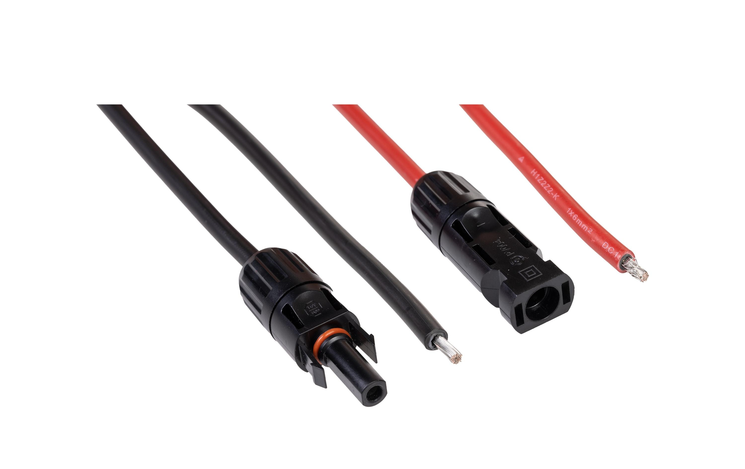 FURBER.power Solarkabel 6 mm² MC4-kompatibel und offenes Ende, Set, 10 m
