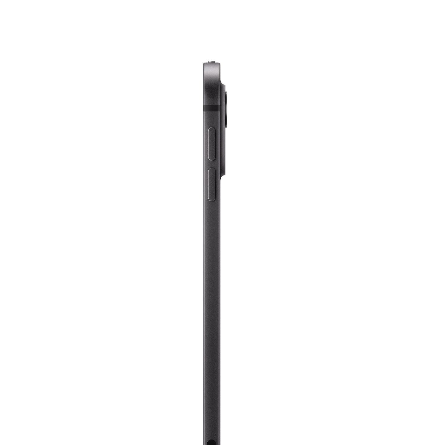 iPad en gris sidéral, vue de profil latéral.