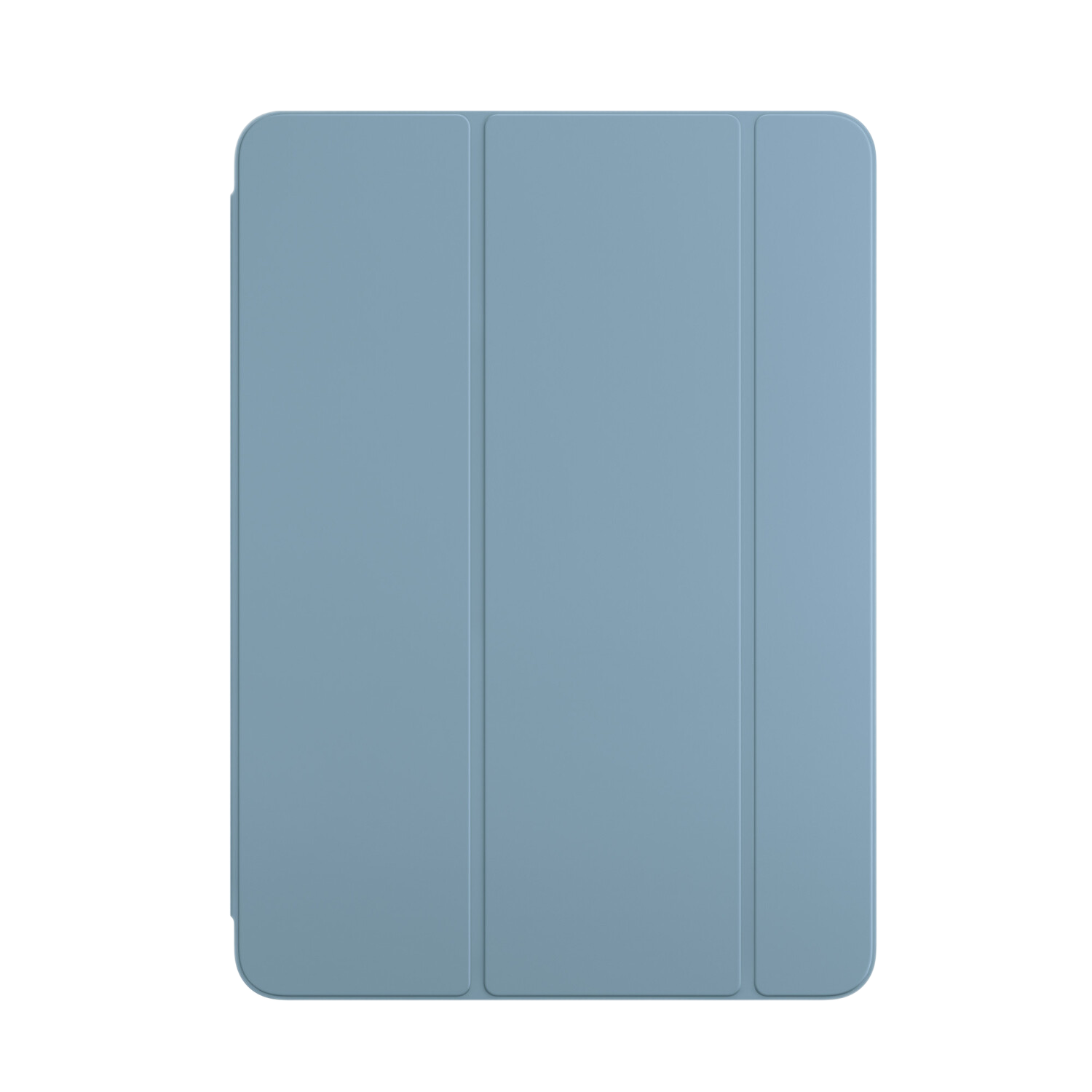Housse de tablette bleue pliée en trois.