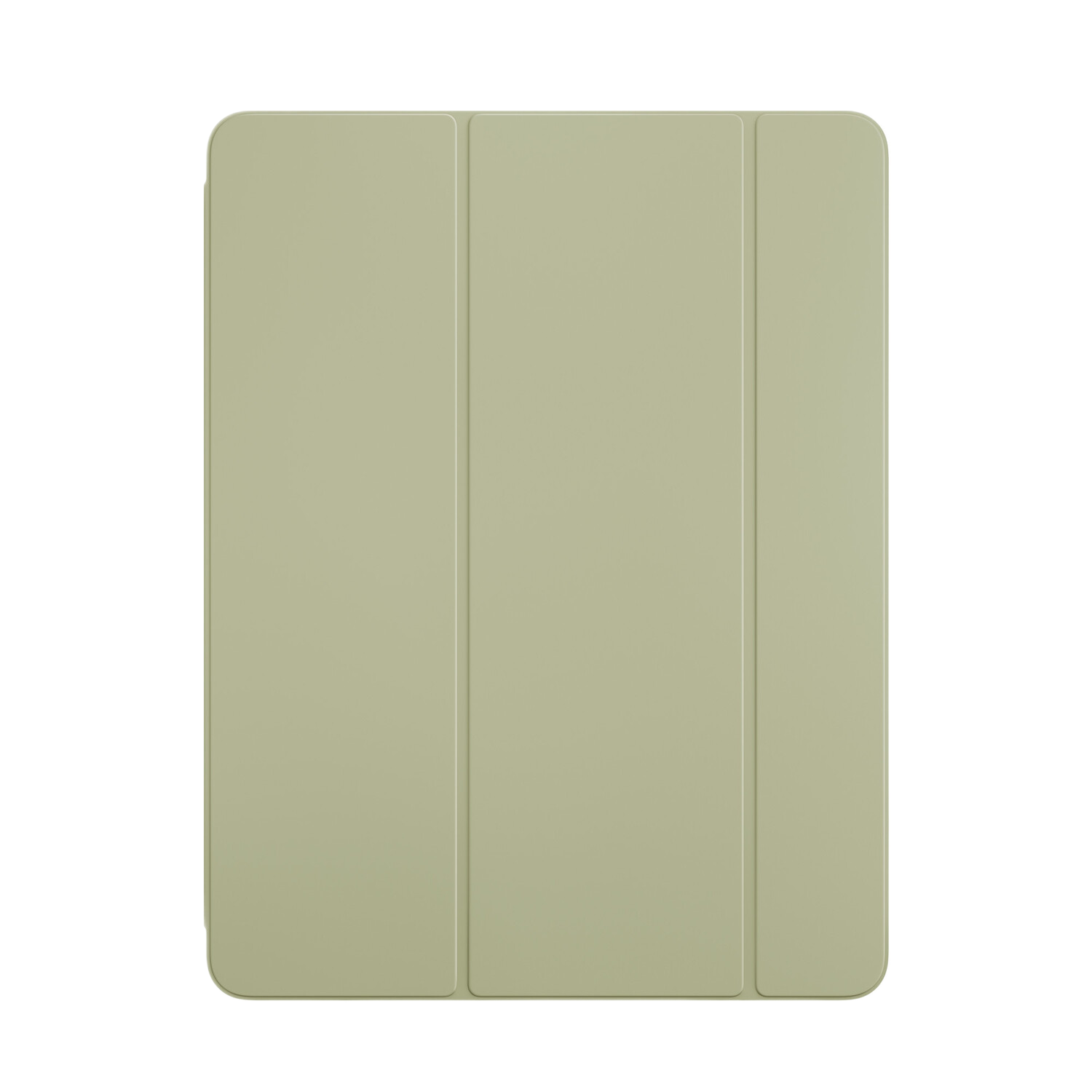 Une housse d'iPad vert clair pliée avec trois panneaux.