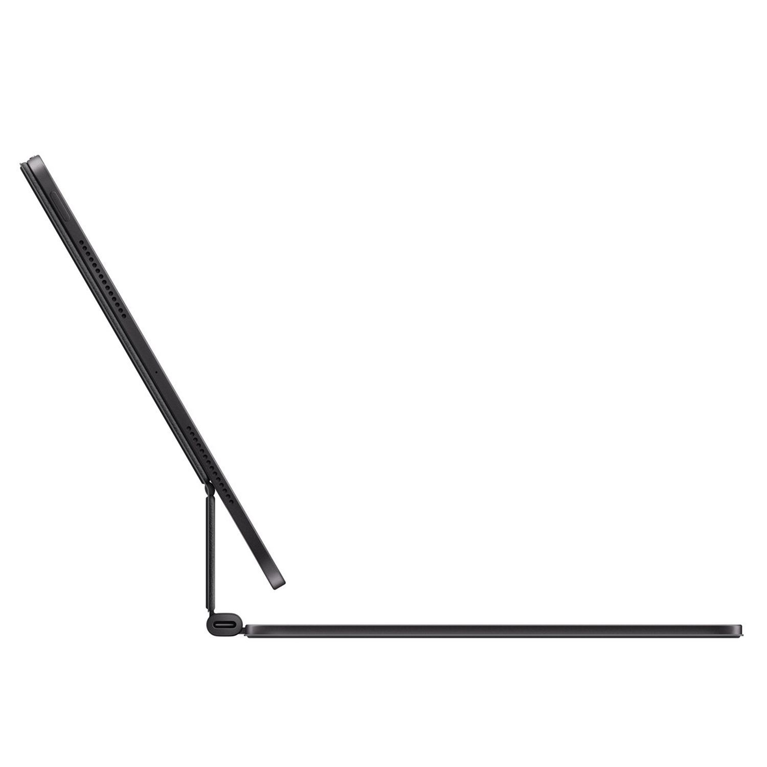 iPad connected to a Magic Keyboard, angled, showcasing the design.